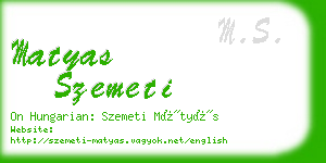 matyas szemeti business card